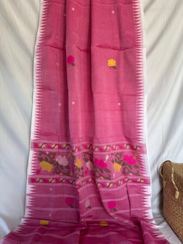 Slow-Crafted Manipuri Handloom Cotton Saree - Image 5