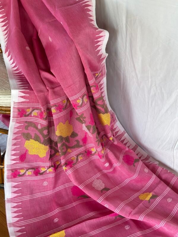 Slow-Crafted Manipuri Handloom Cotton Saree - Image 2