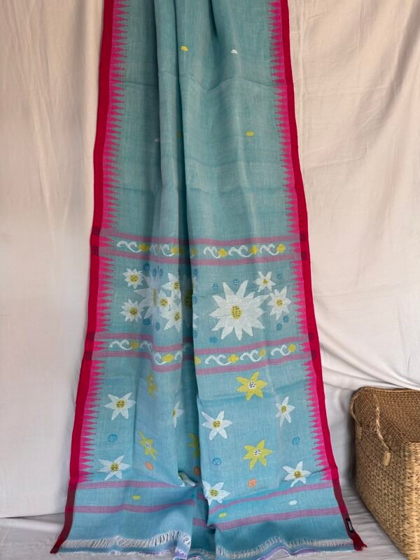 Slow-Crafted Manipuri Handloom Cotton Saree - Image 5