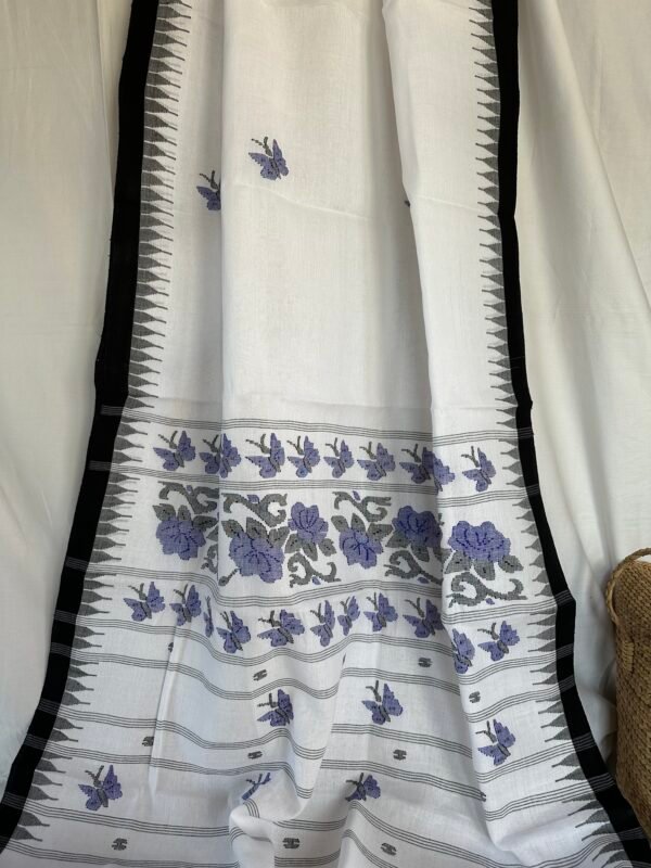 Slow-Crafted Manipuri Handloom Cotton Saree - Image 5